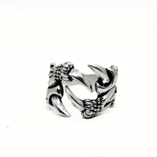 Ultra-Thin Zinc Alloy R-5 Ring by Overpowered Accessories featuring a claw design in a silver finish.