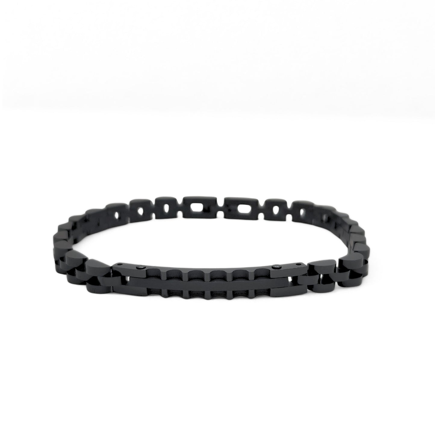 All-Black Stainless Steel B-122 | Men's Bracelet - Overpowered Accessories | Egypt