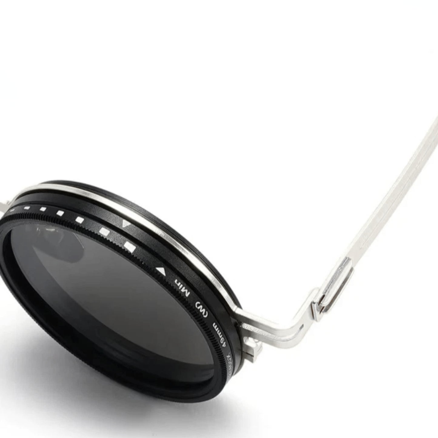 SG-002 Round Polarized Adjustable Sunglasses | Black & Silver Steel - Overpowered Accessories | Egypt