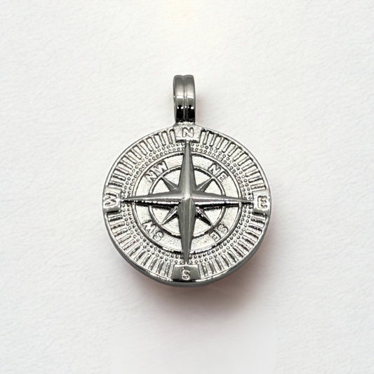 Compass Pendant P-001 | Silver Steel Accessory - Overpowered Accessories | Egypt