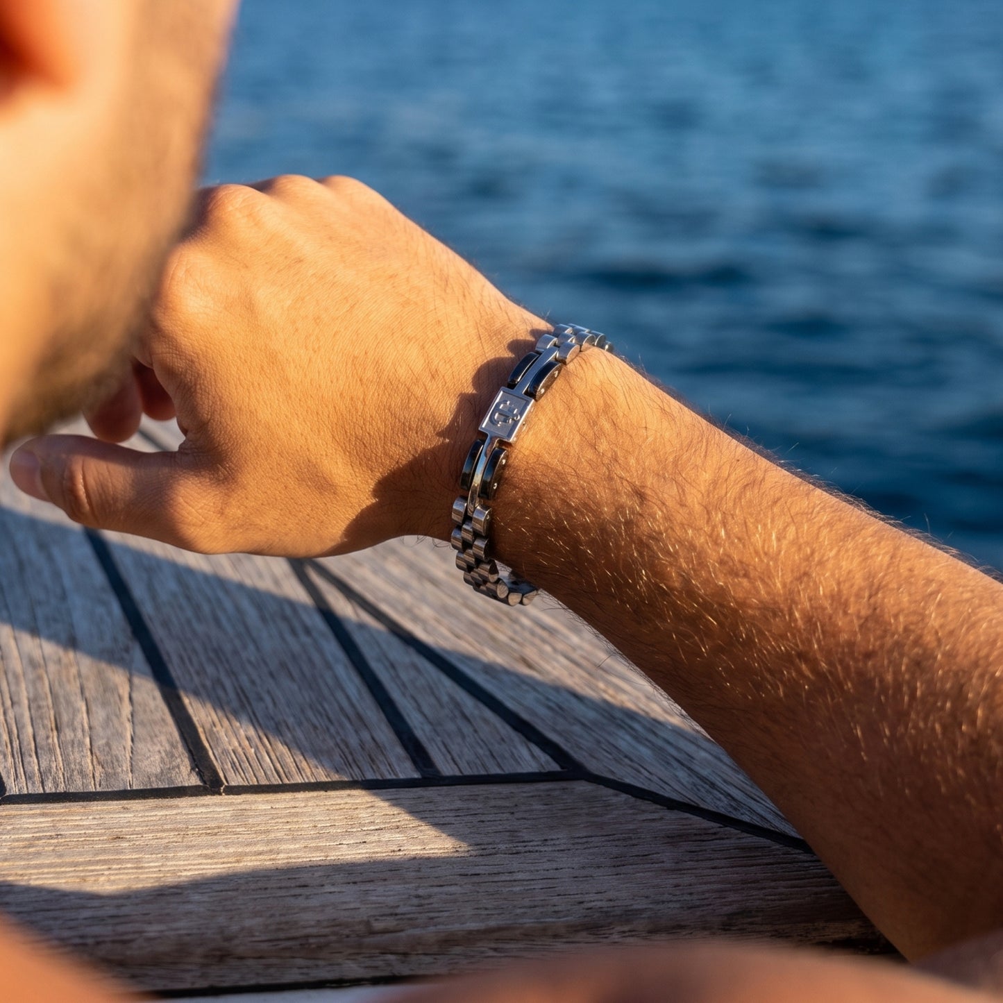 Premium Silver & Gunmetal Grey Anchor Bracelet - B-184 | Men's - Overpowered Accessories