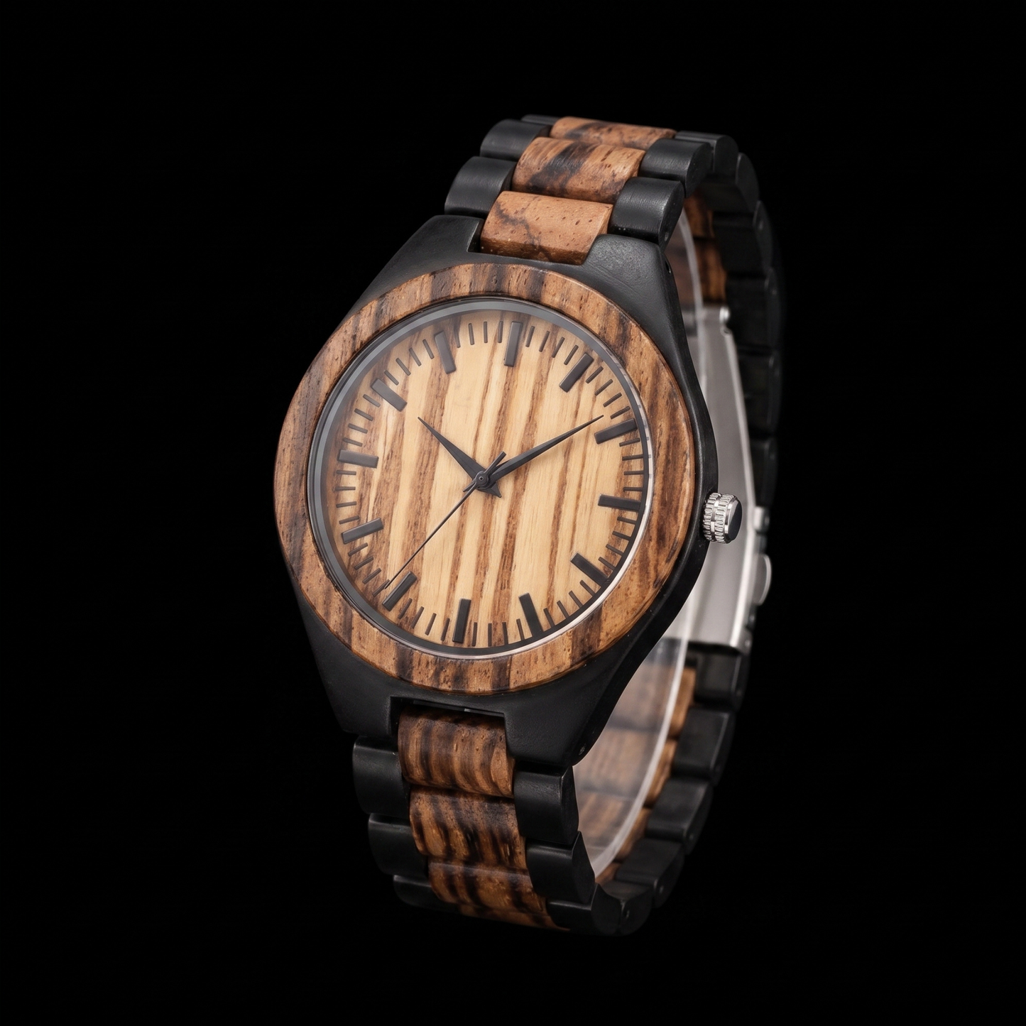 Luxury Vintage Zebrawood & Ebony Watch - WW-02 | Men's - Overpowered Accessories