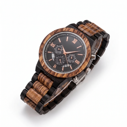 The Legacy Zebrawood & Ebony Watch - WW-03 | Men's - Overpowered Accessories