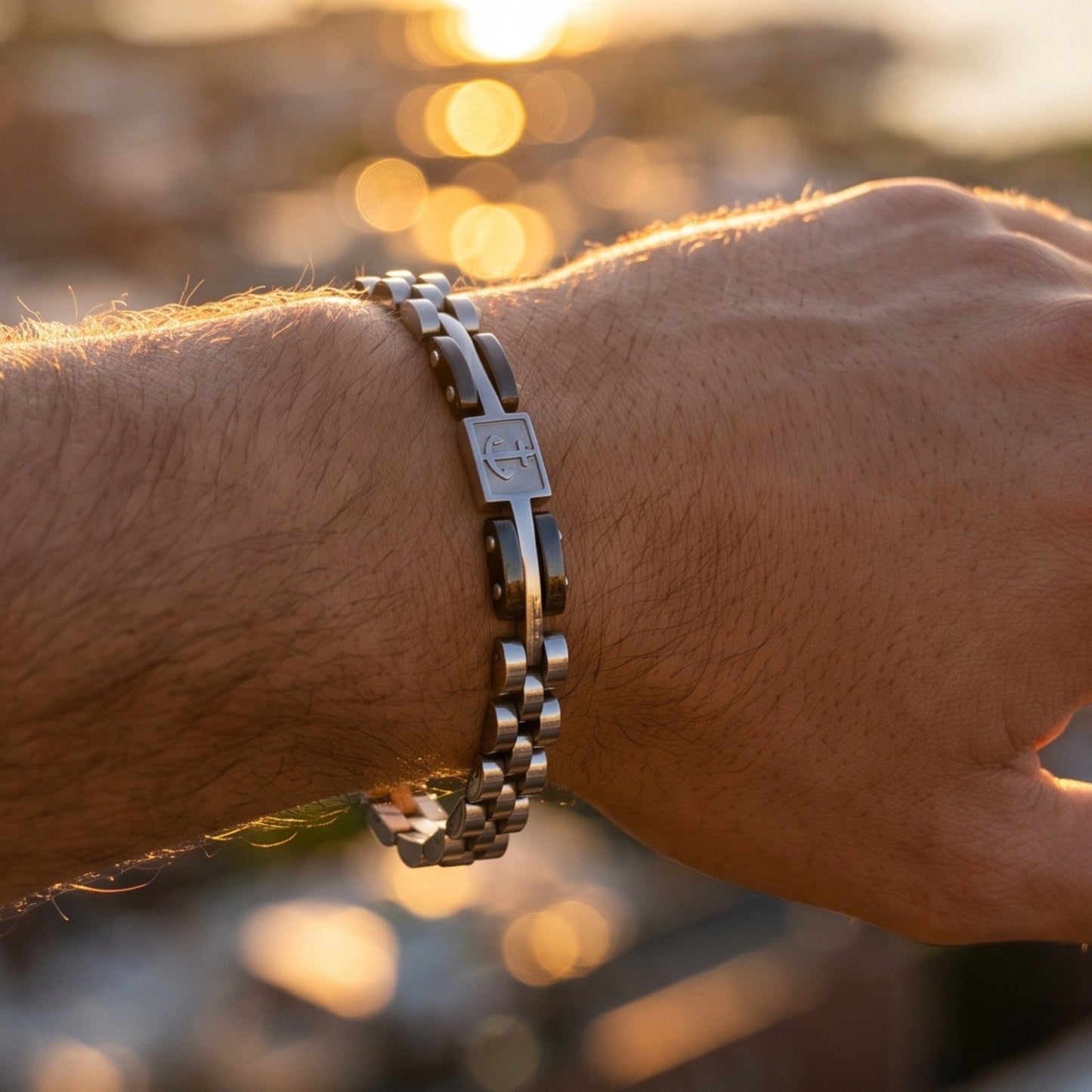 Premium Silver & Gunmetal Grey Anchor Bracelet - B-184 | Men's - Overpowered Accessories