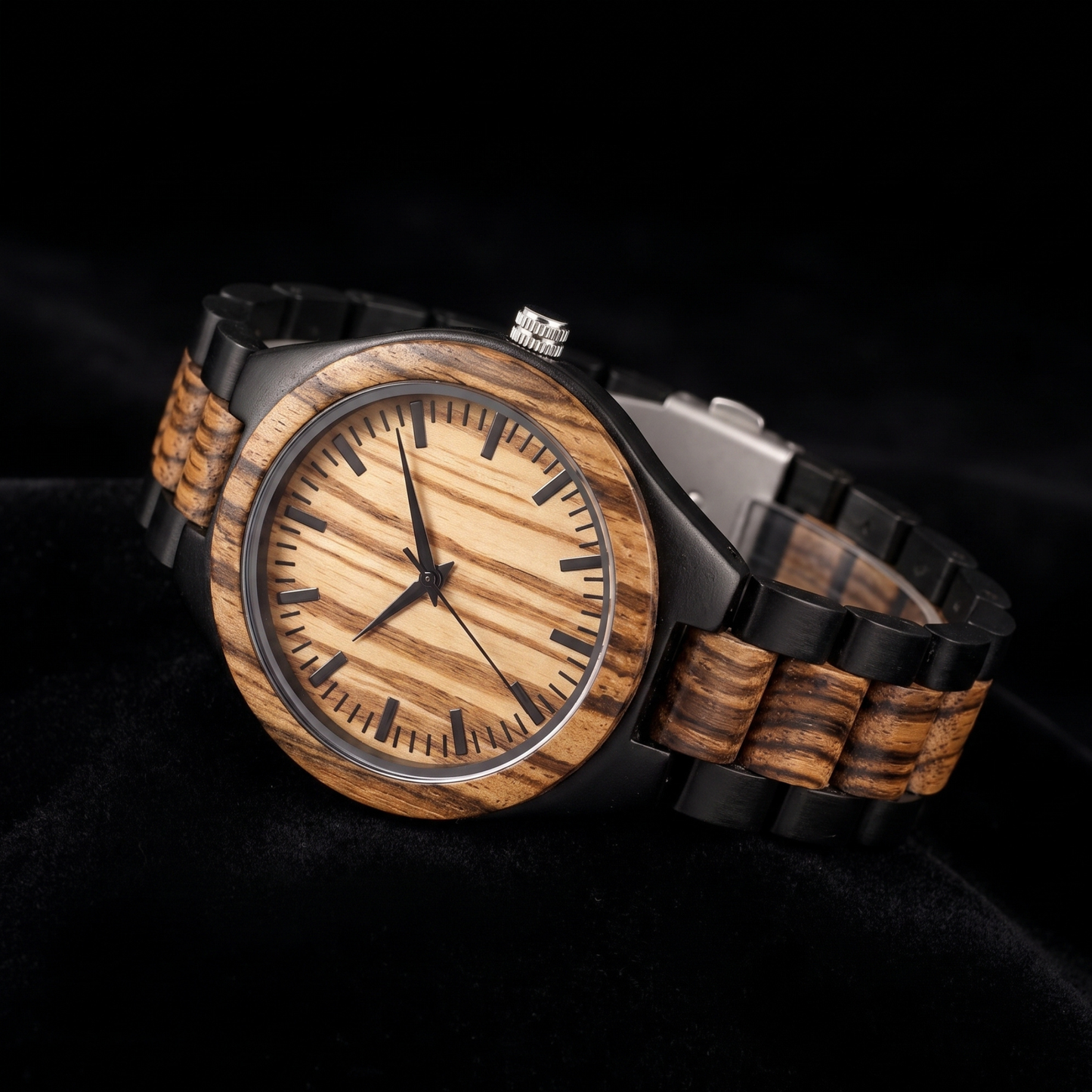 Luxury Vintage Zebrawood & Ebony Watch - WW-02 | Men's - Overpowered Accessories