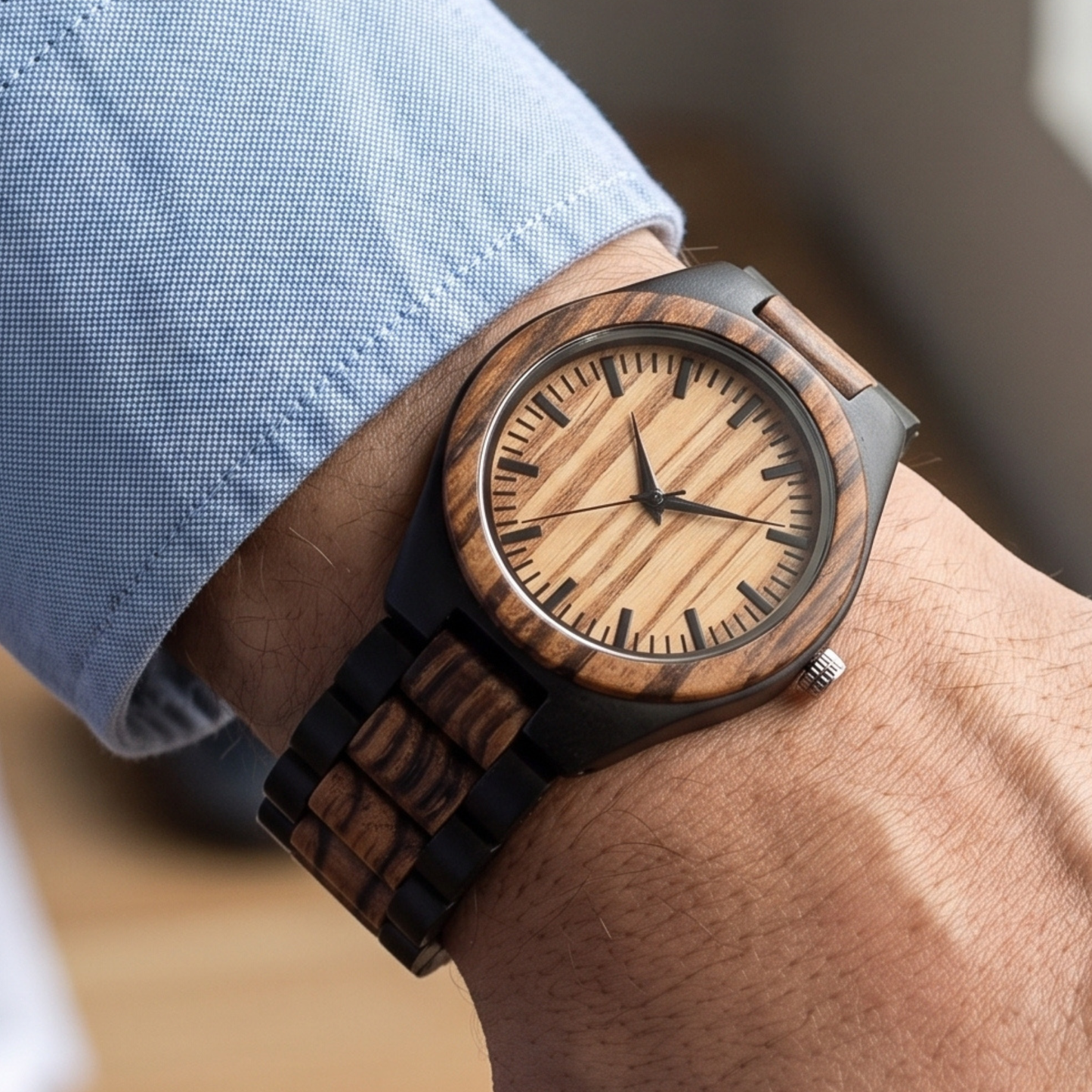 Luxury Vintage Zebrawood & Ebony Watch - WW-02 | Men's - Overpowered Accessories