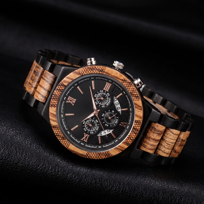 The Legacy Zebrawood & Ebony Watch - WW-03 | Men's - Overpowered Accessories