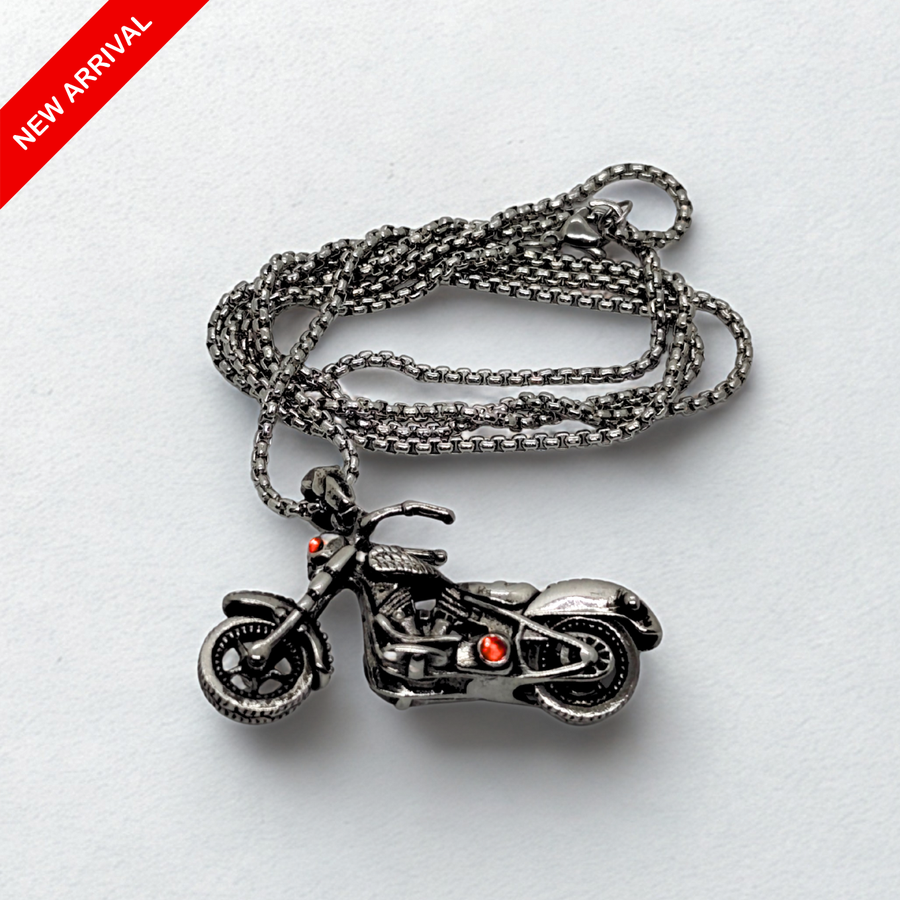 Motorcycle Pendant PN-004 | Silver Steel Necklace - Overpowered Accessories | Egypt