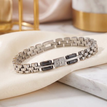 Premium Silver & Gunmetal Grey Anchor Bracelet - B-184 | Men's - Overpowered Accessories