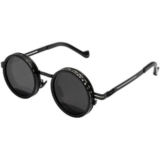SG-001 Round Polarized Adjustable Black Sunglasses | Men's - Overpowered Accessories | Egypt