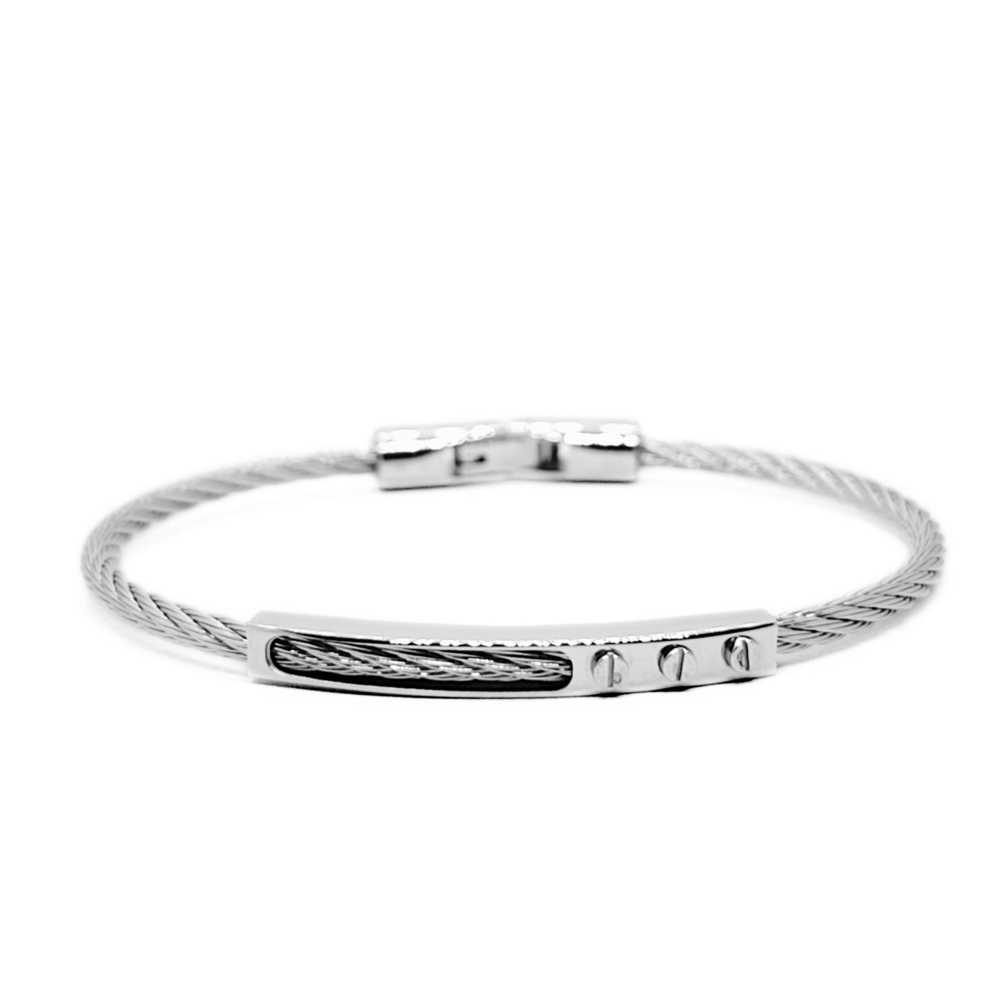 All-Silver Stainless Steel - B-156 Bracelet | Men's - Overpowered Accessories