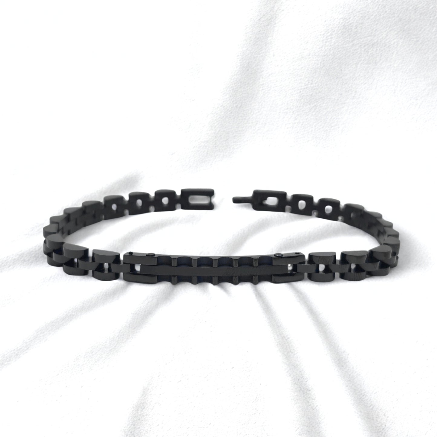 All-Black Stainless Steel B-122 | Men's Bracelet - Overpowered Accessories | Egypt