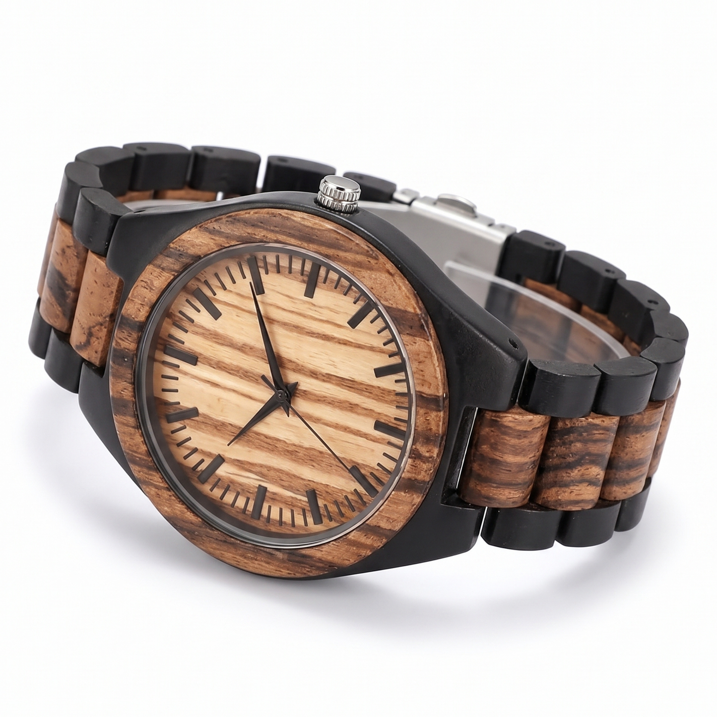 Luxury Vintage Zebrawood & Ebony Watch - WW-02 | Men's - Overpowered Accessories