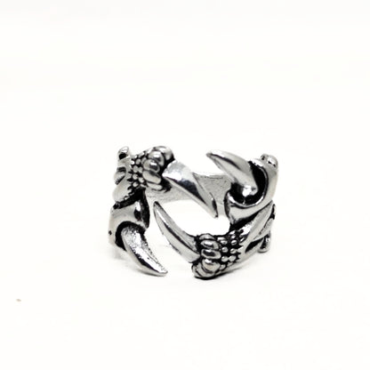 Ultra-Thin Zinc Alloy R-5 Ring by Overpowered Accessories featuring a claw design in a silver finish.