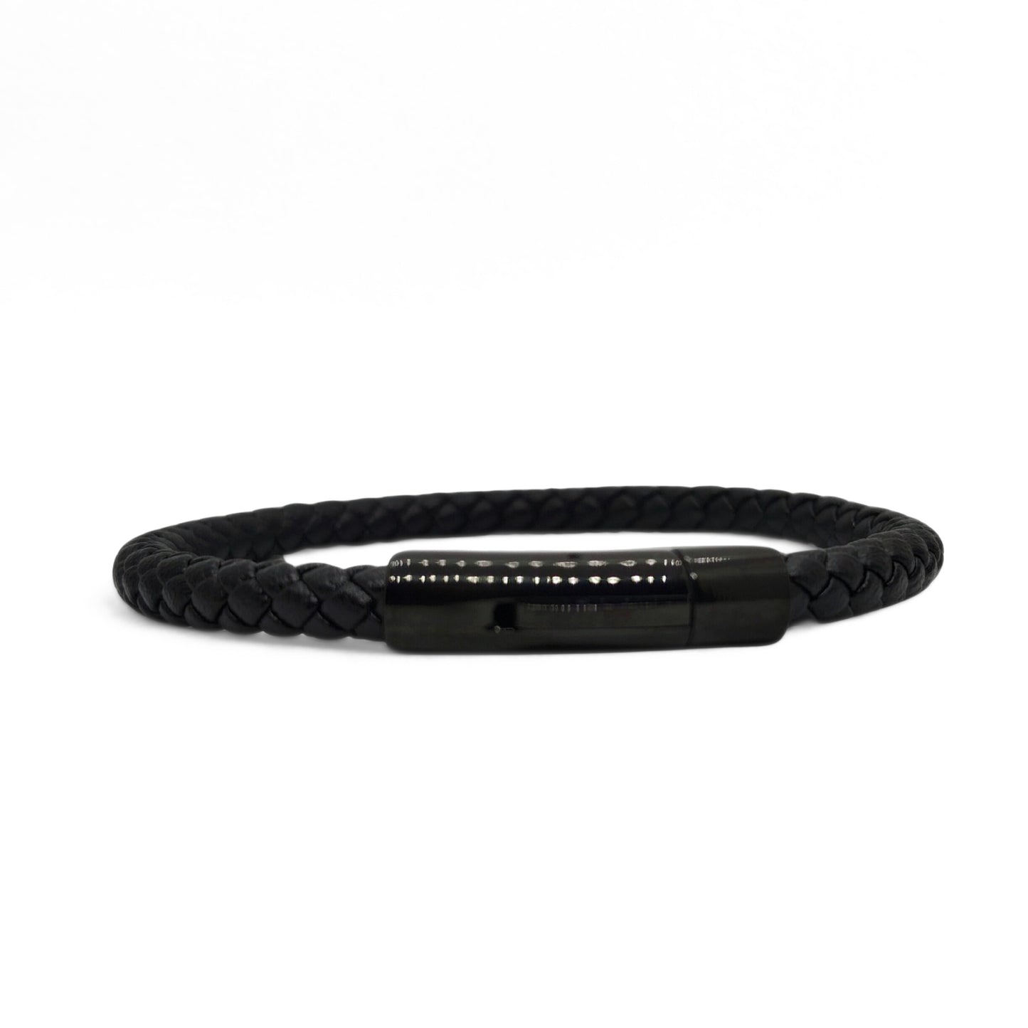 Premium Black Leather B-106 | Black Clasp Men - Overpowered Accessories | Egypt