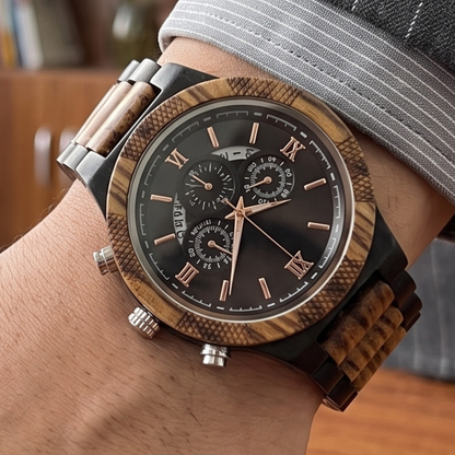The Legacy Zebrawood & Ebony Watch - WW-03 | Men's - Overpowered Accessories