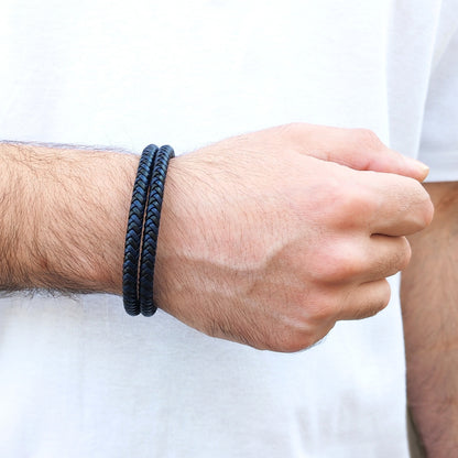Braided Leather B-98 | Black Blue Duo - Overpowered Accessories | Egypt
