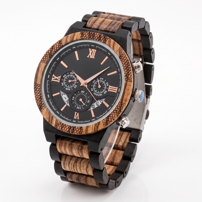 The Legacy Zebrawood & Ebony Watch - WW-03 | Men's - Overpowered Accessories