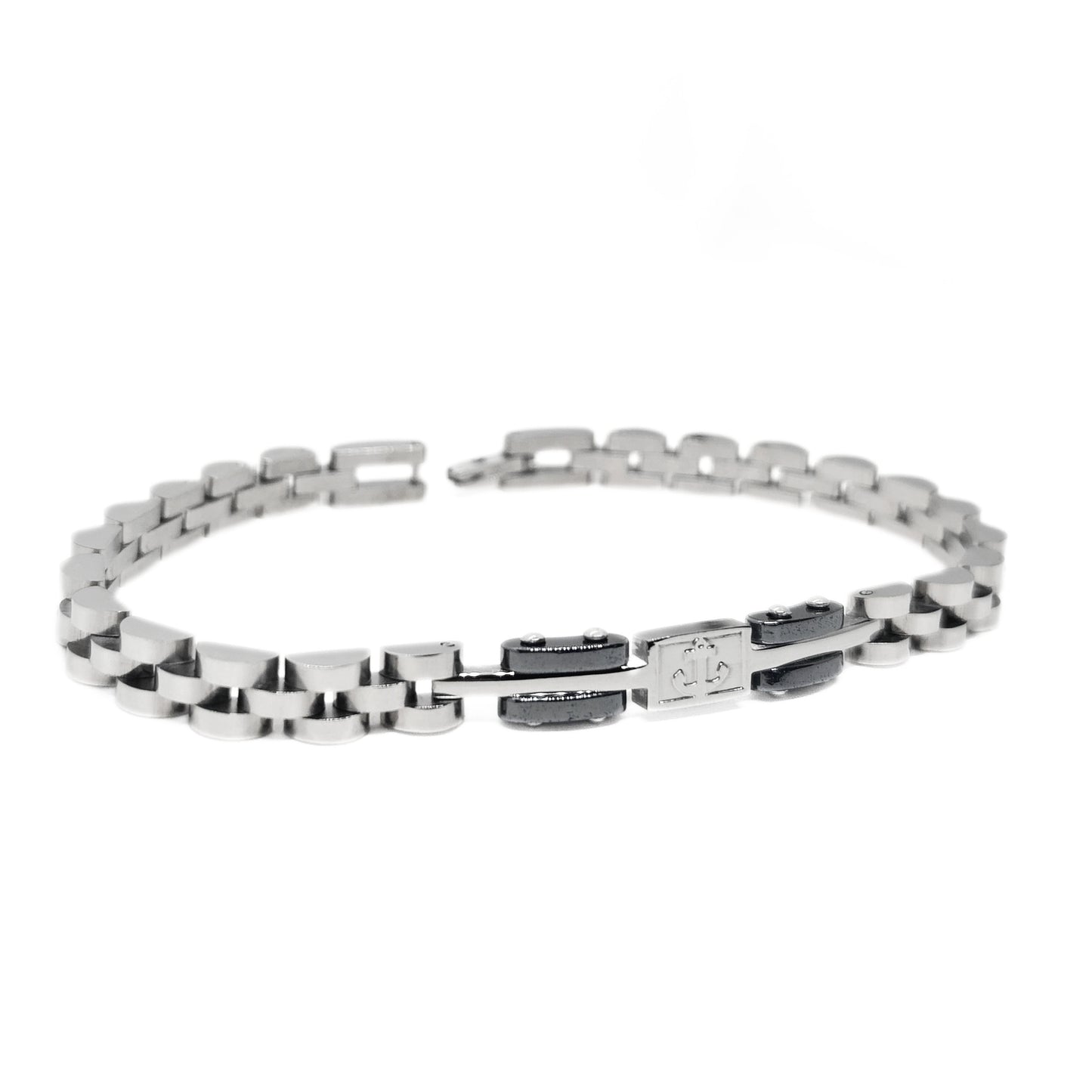 Premium Silver & Gunmetal Grey Anchor Bracelet - B-184 | Men's - Overpowered Accessories