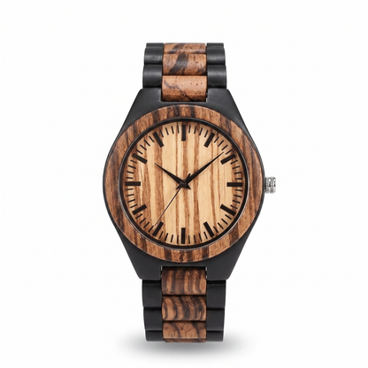 Luxury Vintage Zebrawood & Ebony Watch - WW-02 | Men's - Overpowered Accessories