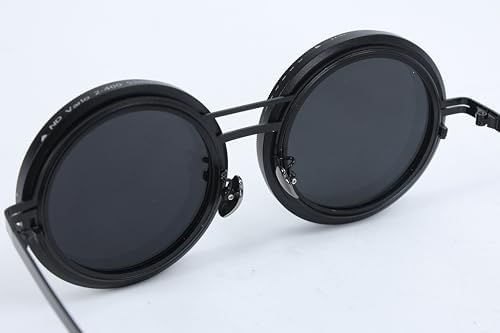 Obsidian Meridian Bundle SG-002 G-6 features sleek black men's sunglasses with round lenses and a minimalist design.