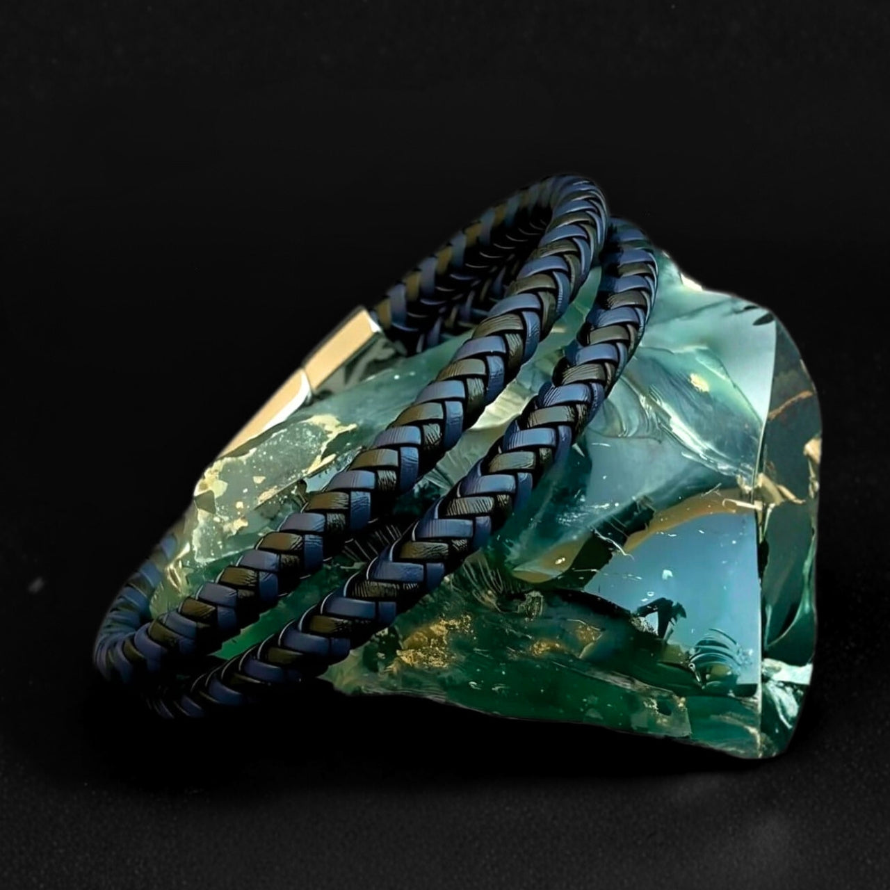 Braided Leather B-98 | Black Blue Duo - Overpowered Accessories | Egypt