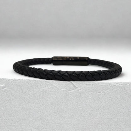 Premium Black Leather B-106 | Black Clasp Men - Overpowered Accessories | Egypt