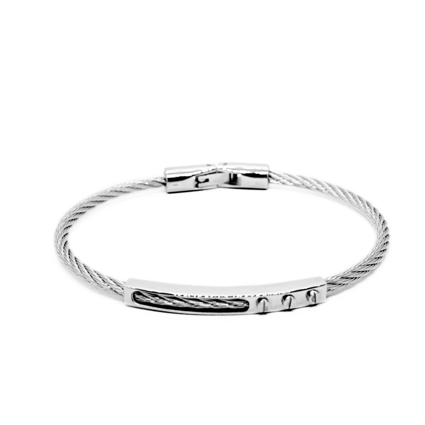 All-Silver Stainless Steel - B-156 Bracelet | Men's - Overpowered Accessories