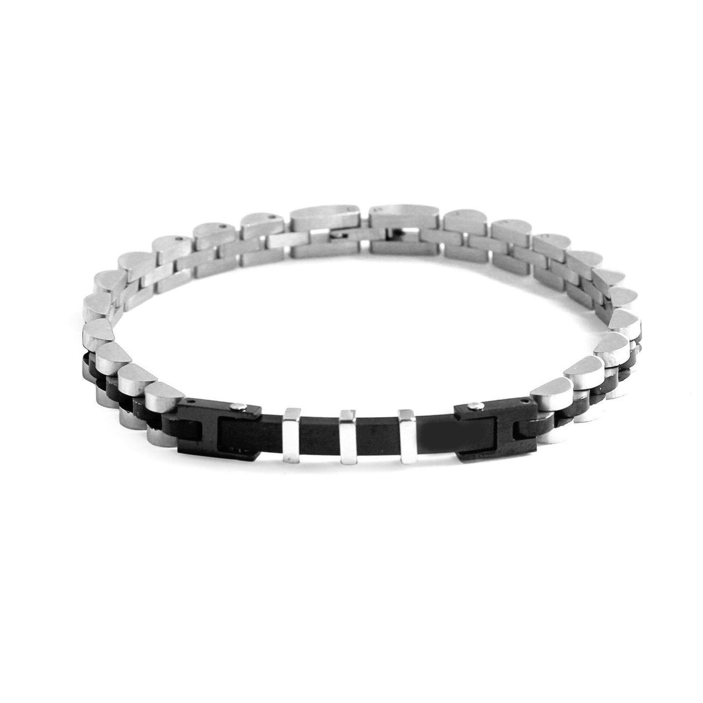 Cool Contrast Bundle - Silver/Black & Silver/Blue Bracelets | B-88 & B-87 - Overpowered Accessories Egypt