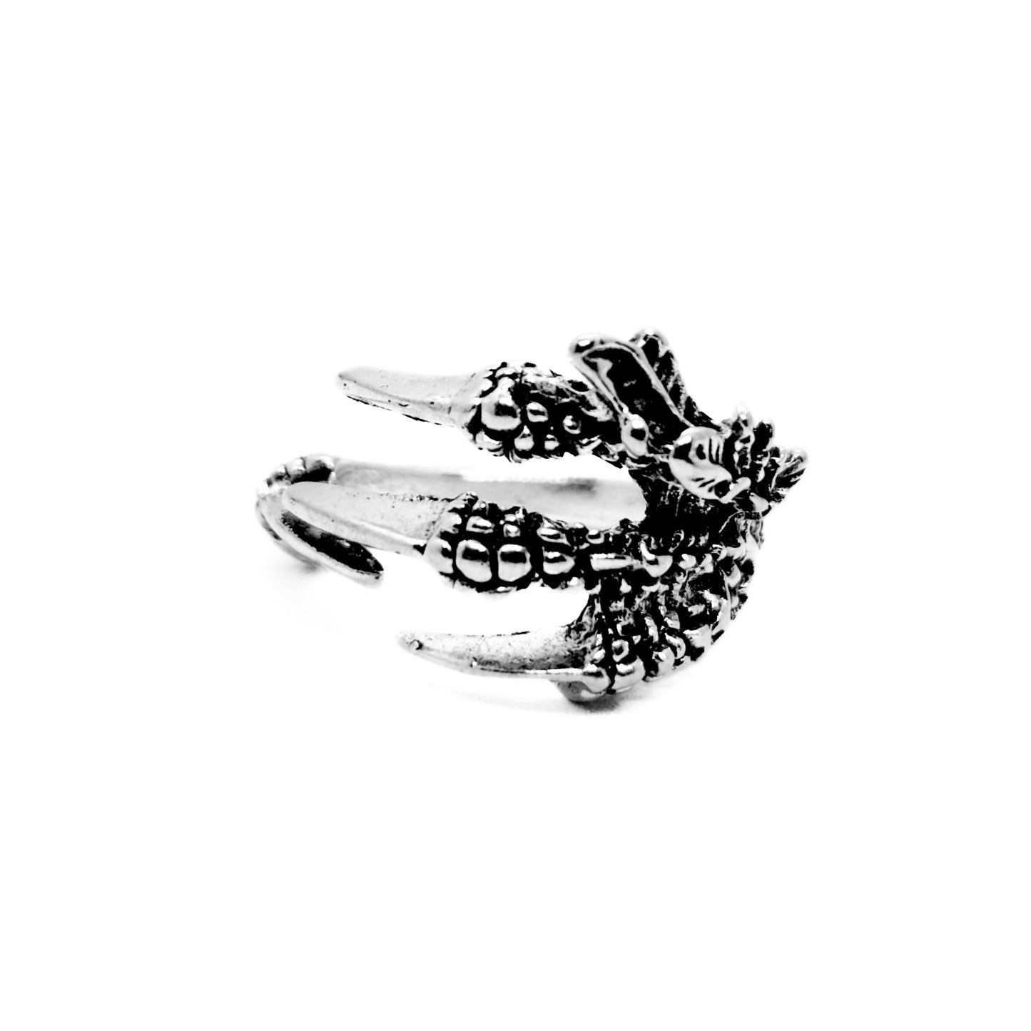 Ultra-Thin Zinc Alloy R-4 Ring by Overpowered Accessories, featuring a textured design with claw-like details.