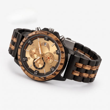 The Luxury Prestige Zebrawood & Ebony Wooden Watch - WW-04 | Men's - Overpowered Accessories - Egypt