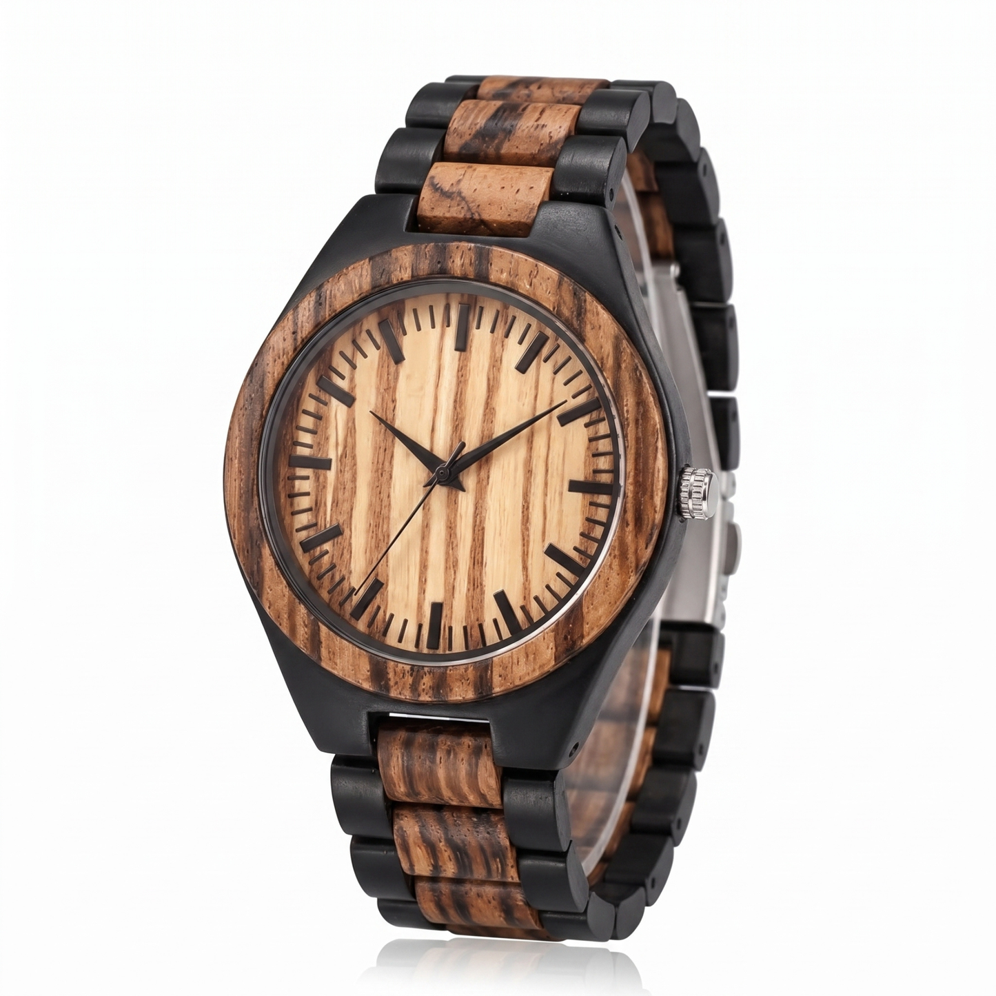 Luxury Vintage Zebrawood & Ebony Watch - WW-02 | Men's - Overpowered Accessories