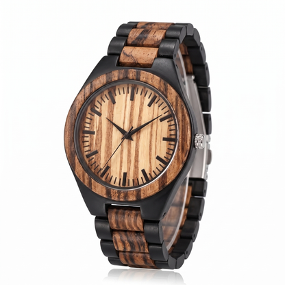 Luxury Vintage Zebrawood & Ebony Watch - WW-02 | Men's - Overpowered Accessories