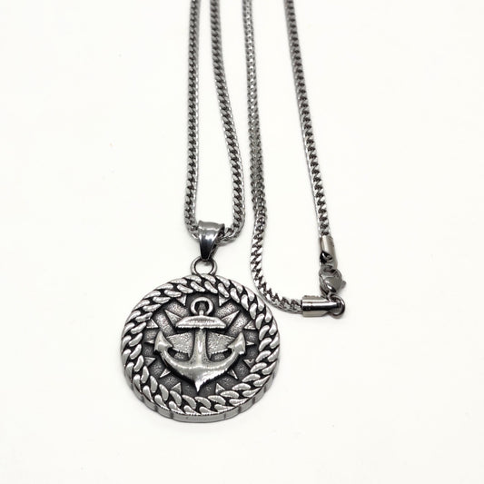 Anchor Pendant PN-006 | Silver Steel Necklace - Overpowered Accessories | Egypt
