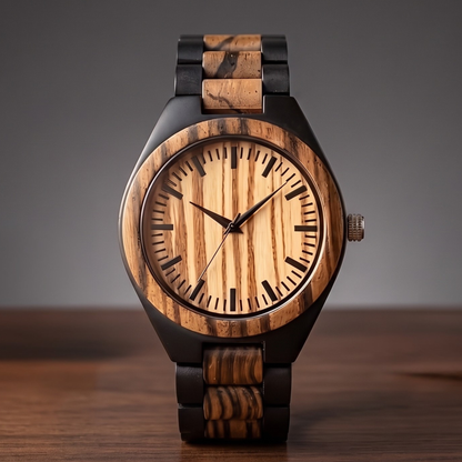 Luxury Vintage Zebrawood & Ebony Watch - WW-02 | Men's - Overpowered Accessories