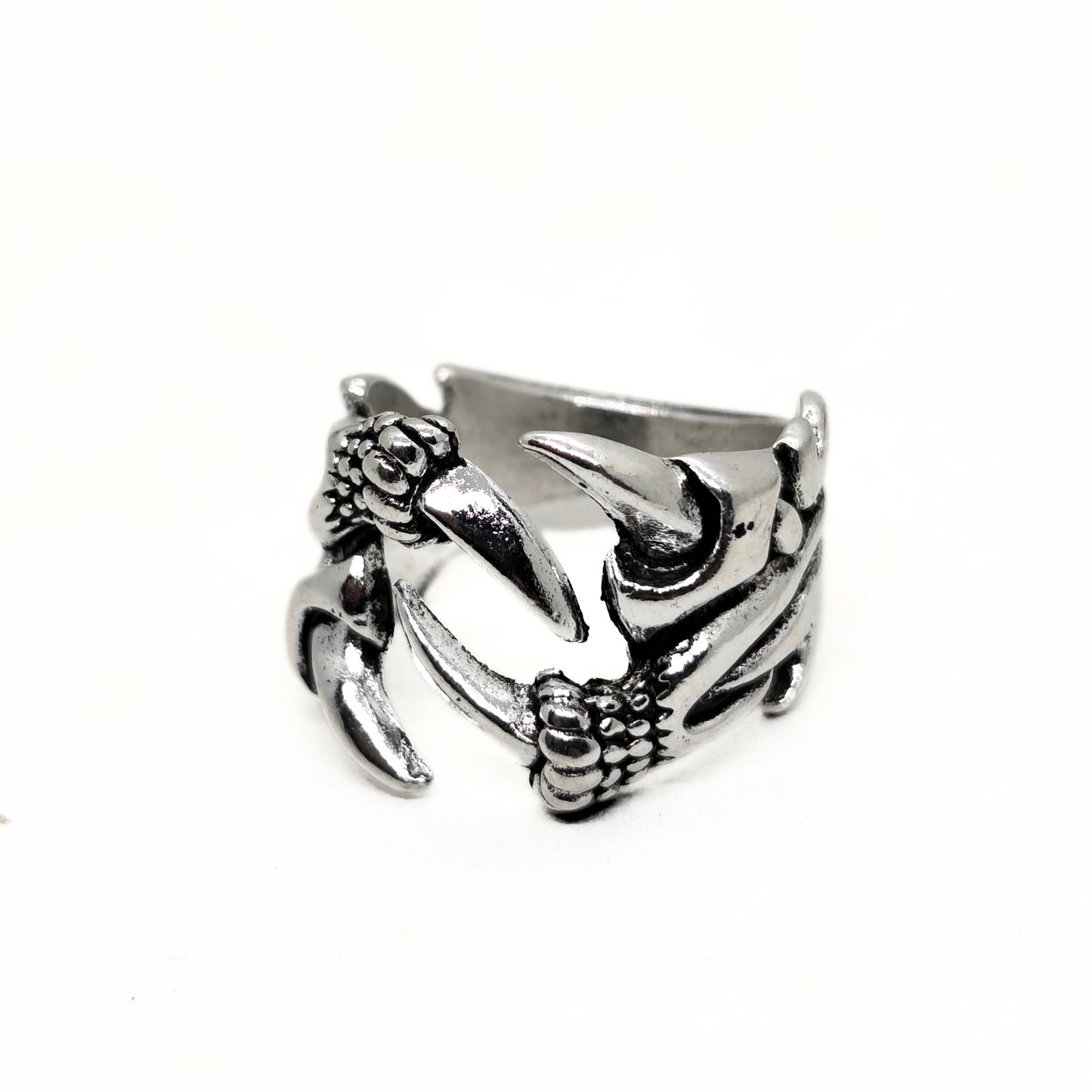 Ultra-Thin Zinc Alloy R-5 Ring by Overpowered Accessories, featuring a unique design with claw and floral details.