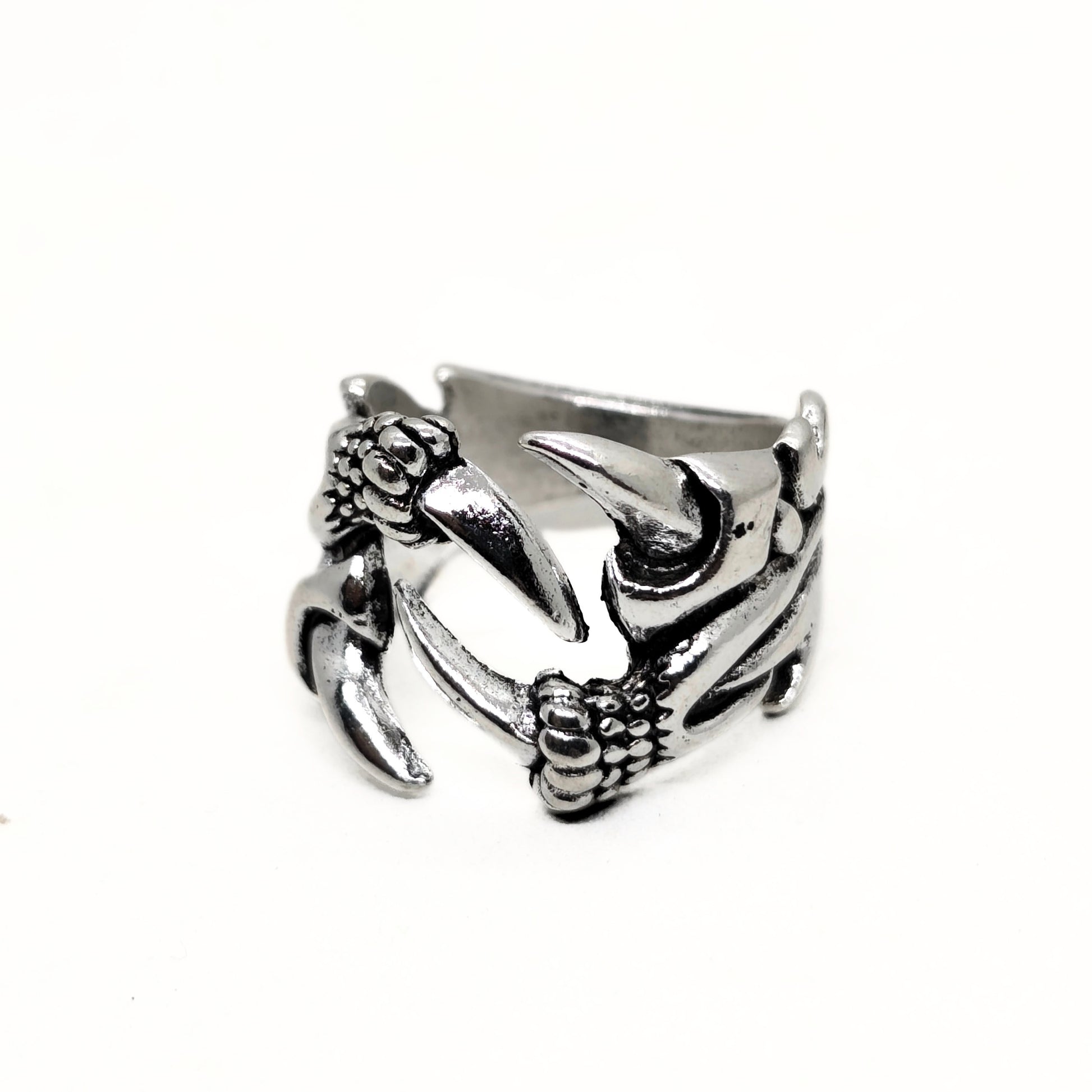 Ultra-Thin Zinc Alloy R-5 Ring by Overpowered Accessories, featuring a unique design with claw and floral details.