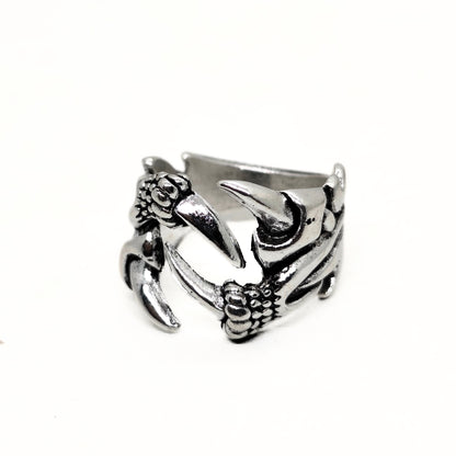 Ultra-Thin Zinc Alloy R-5 Ring by Overpowered Accessories, featuring a unique design with claw and floral details.