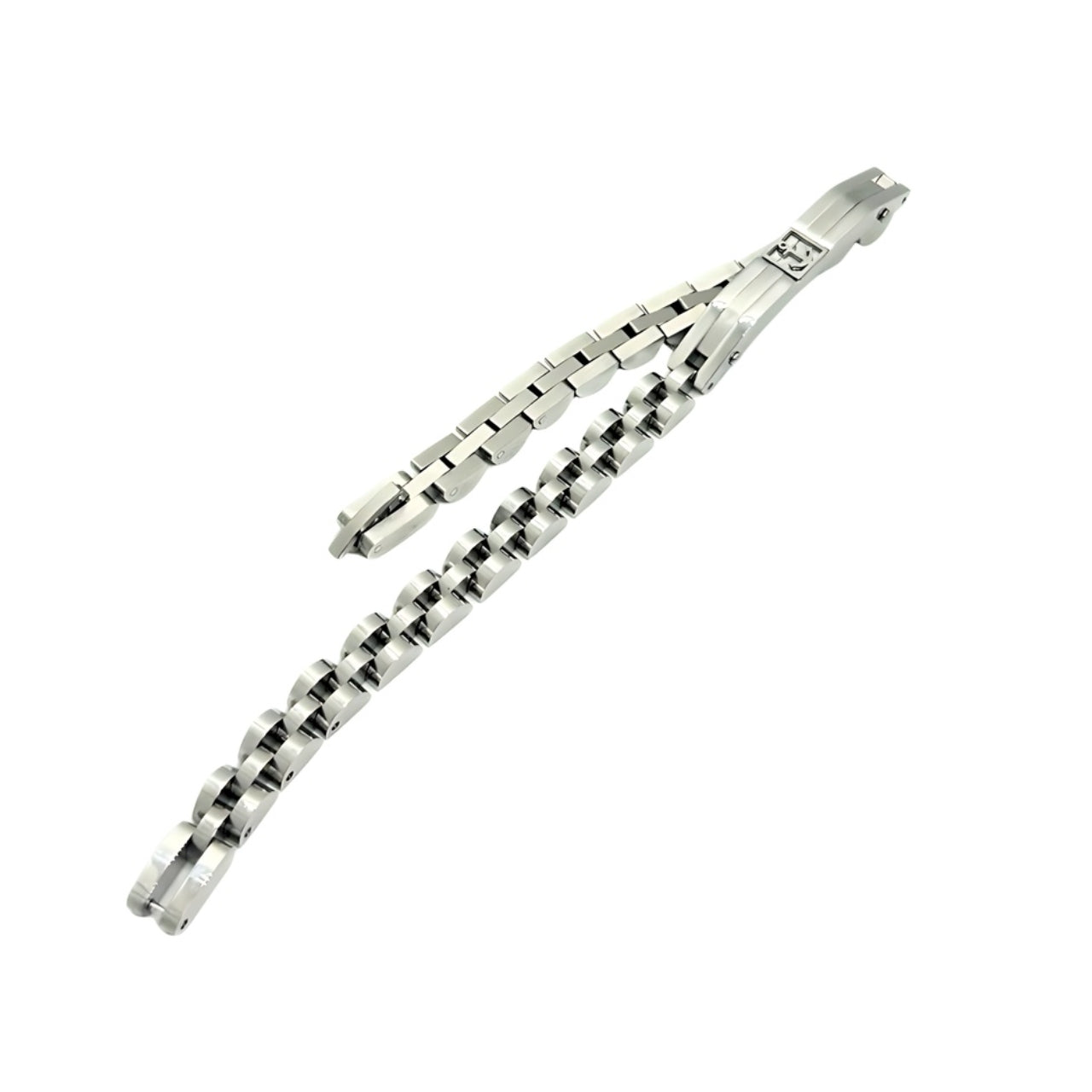 Silver Stainless Steel & Center Anchor - B-78 Bracelet | Men's - Overpowered Accessories Egypt