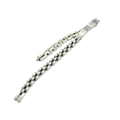 Silver Stainless Steel & Center Anchor - B-78 Bracelet | Men's - Overpowered Accessories Egypt