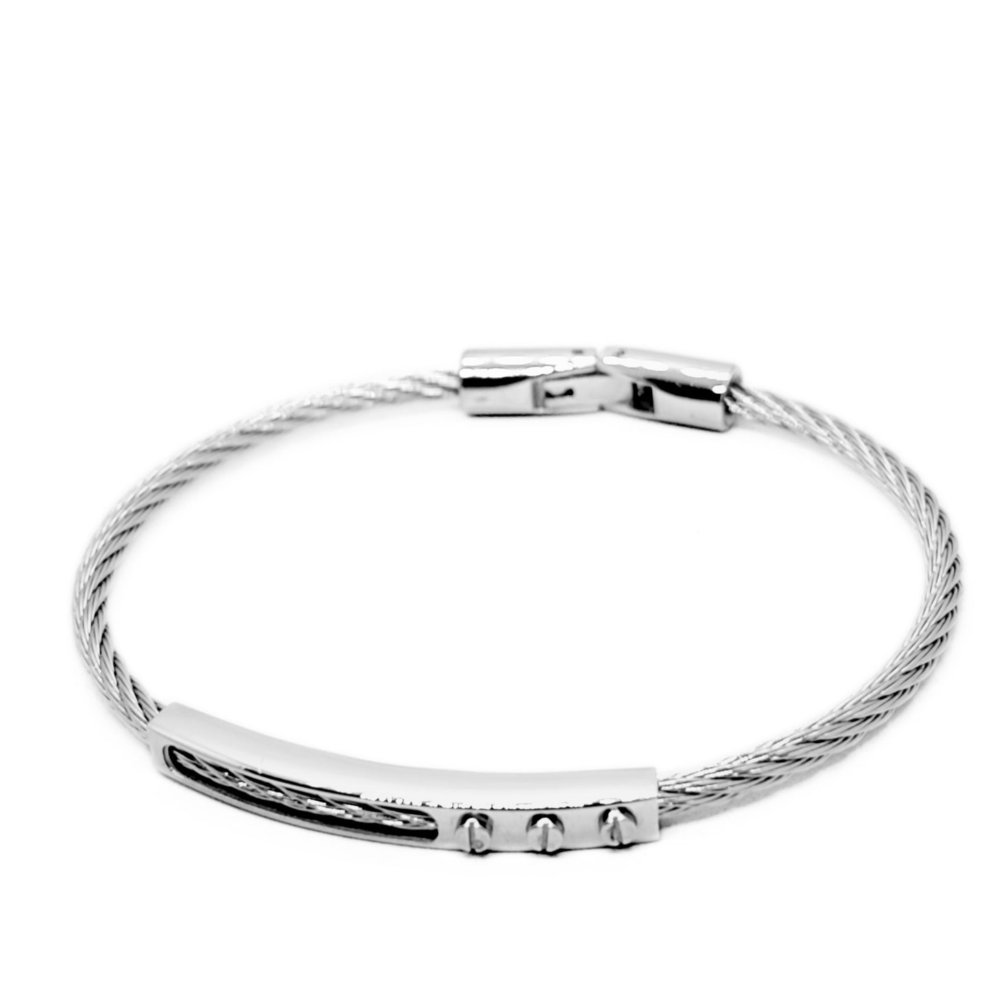 All-Silver Stainless Steel - B-156 Bracelet | Men's - Overpowered Accessories