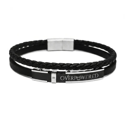 Premium Black Leather with Micro Zircon - B-180 | Men's - Overpowered Accessories