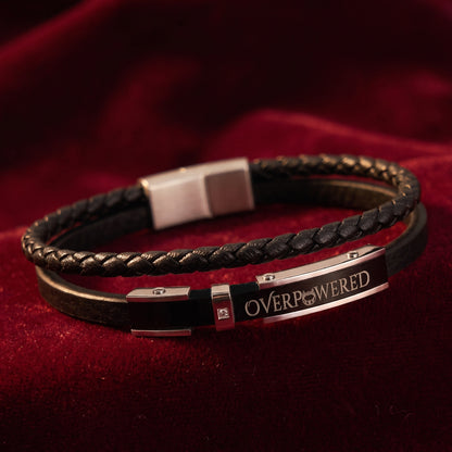 Premium Black Leather with Micro Zircon - B-180 | Men's - Overpowered Accessories