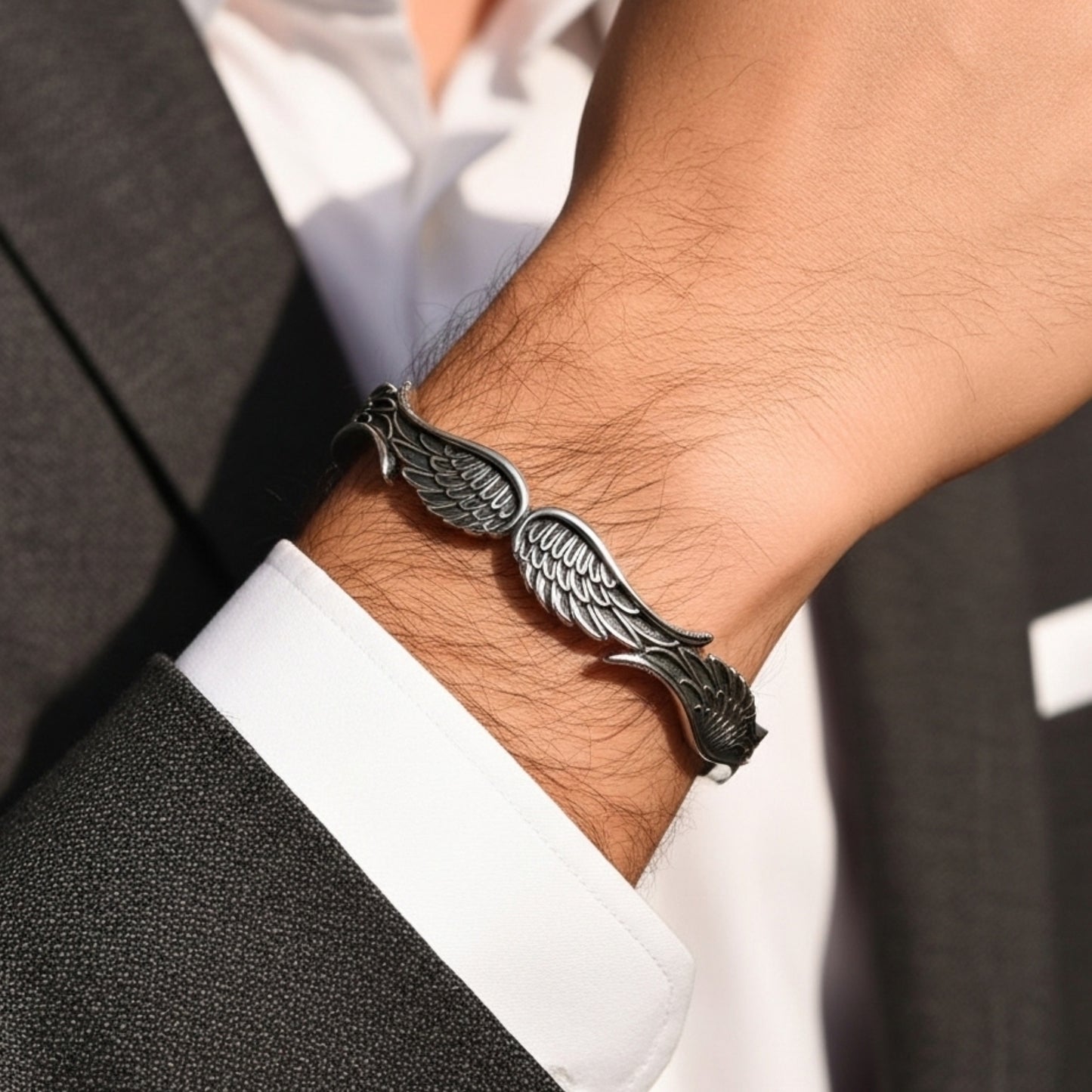 Silver Wing B-121 | Men's Stainless Steel Bracelet - Overpowered Accessories | Egypt