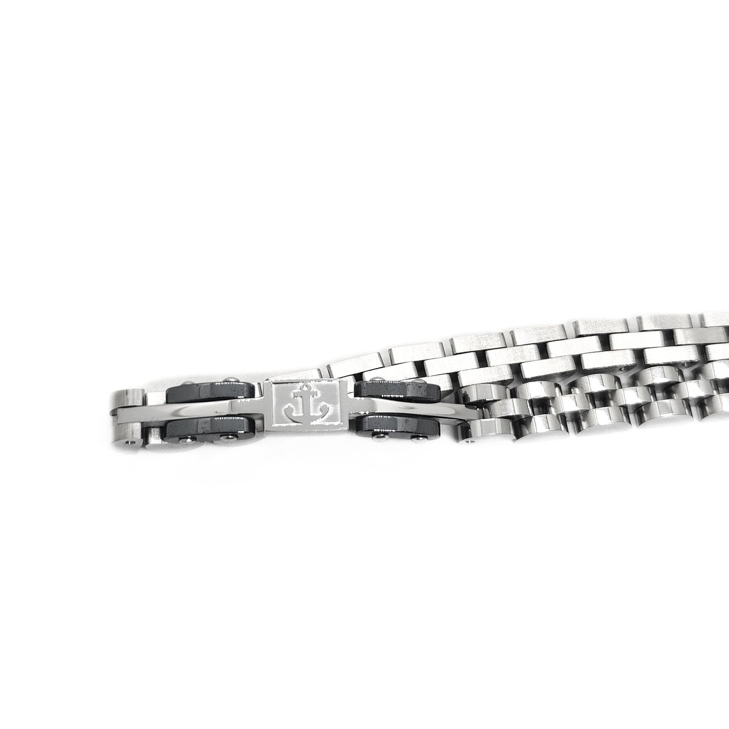 Premium Silver & Gunmetal Grey Anchor Bracelet - B-184 | Men's - Overpowered Accessories