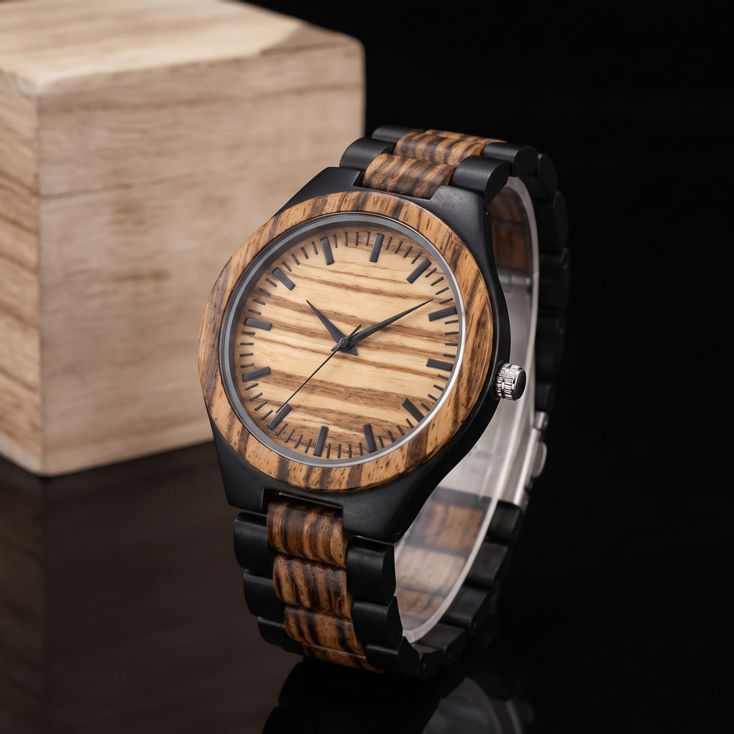 Luxury Vintage Zebrawood & Ebony Watch - WW-02 | Men's - Overpowered Accessories