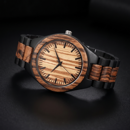 Luxury Vintage Zebrawood & Ebony Watch - WW-02 | Men's - Overpowered Accessories