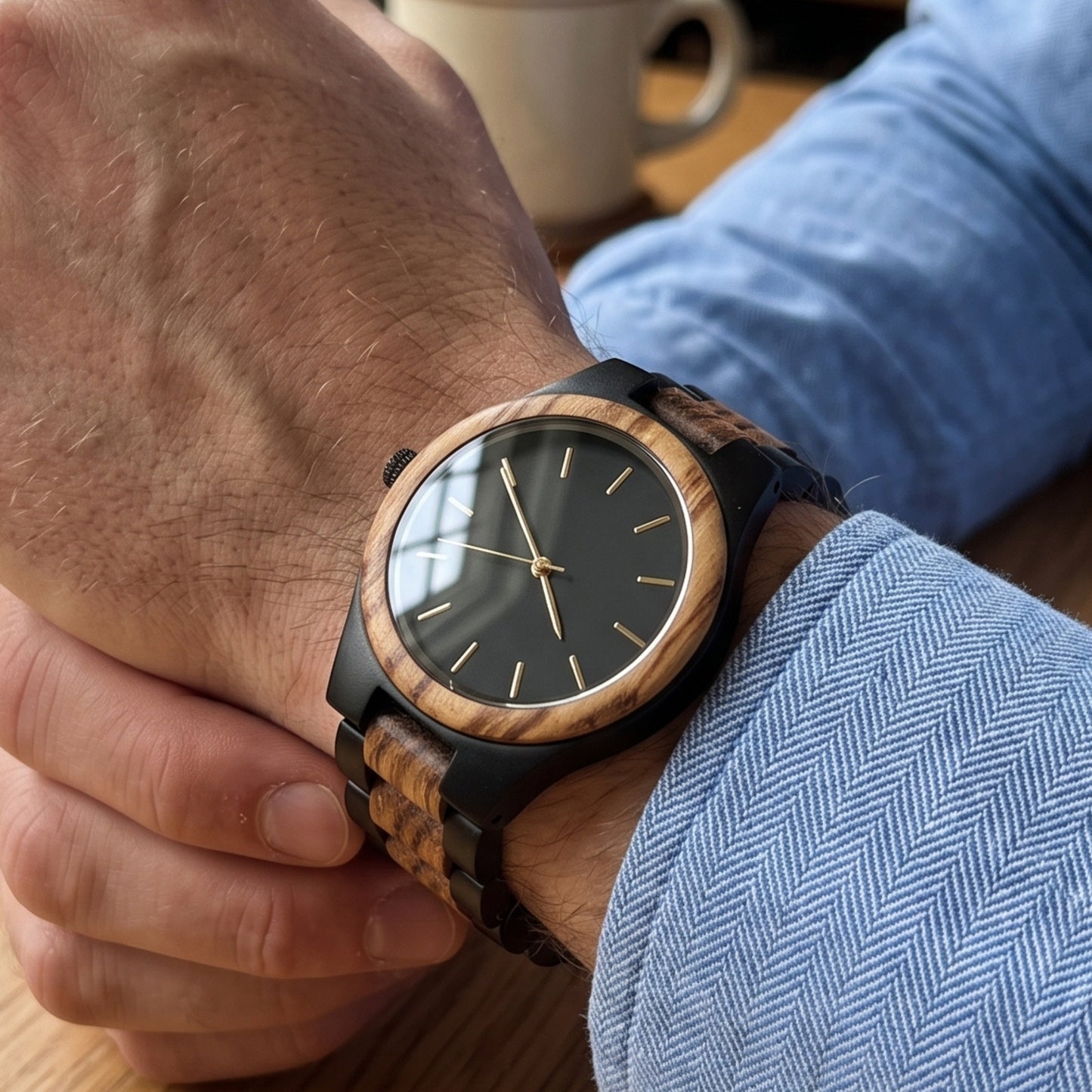 Premium Vintage Zebrawood & Ebony Watch - WW-01 | Men's - Overpowered Accessories