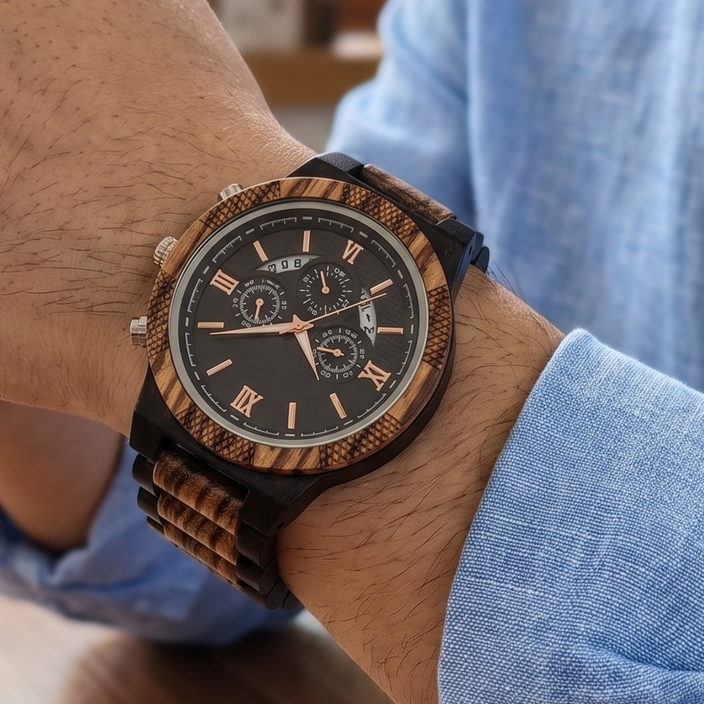 The Legacy Zebrawood & Ebony Watch - WW-03 | Men's - Overpowered Accessories