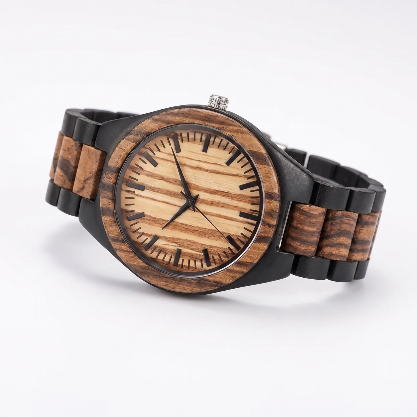 Luxury Vintage Zebrawood & Ebony Watch - WW-02 | Men's - Overpowered Accessories